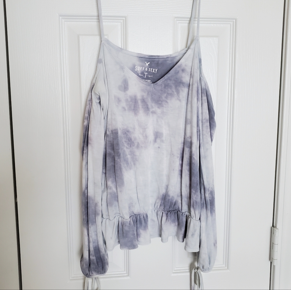 American Eagle Boho Tie Dye Long Sleeve Top